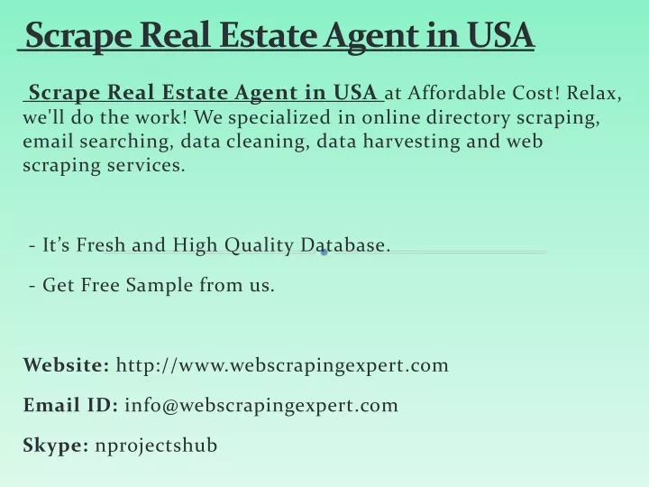scrape real estate agent in usa