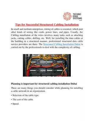 tips for successful structured cabling