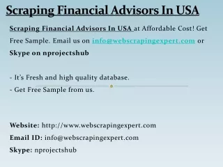 scraping financial advisors in usa