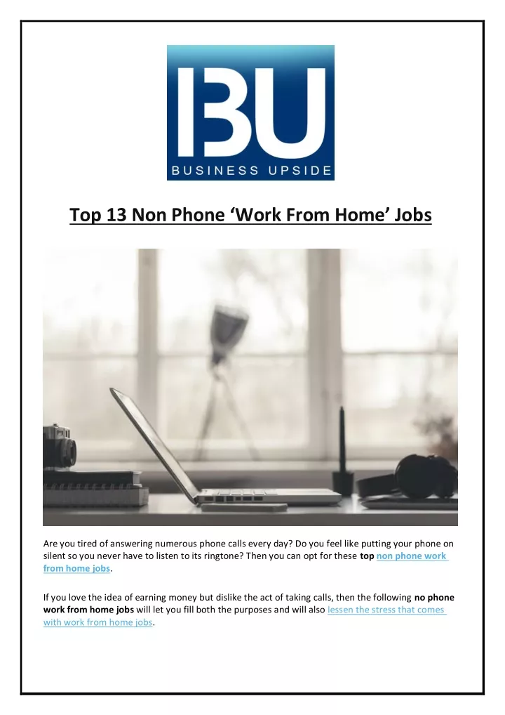 top 13 non phone work from home job s