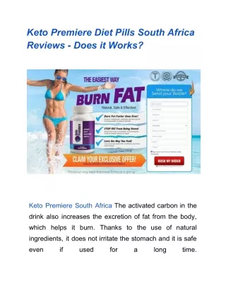 Keto Premiere Diet Pills South Africa Reviews - Does it Works?