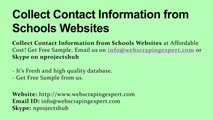 collect contact information from schools websites
