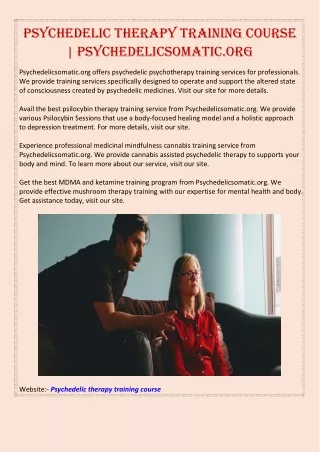 psychedelic therapy training course