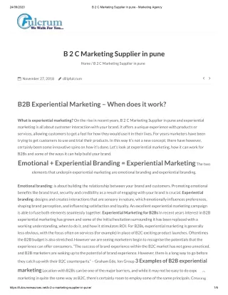 B-2-C Marketing Supplier in Pune