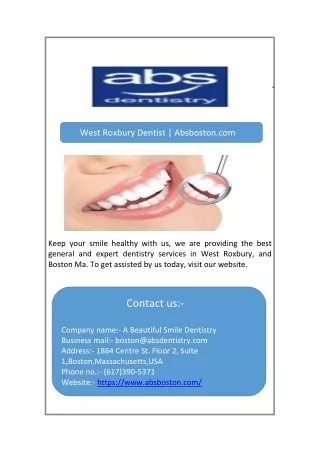 West Roxbury Dentist | Absboston.com