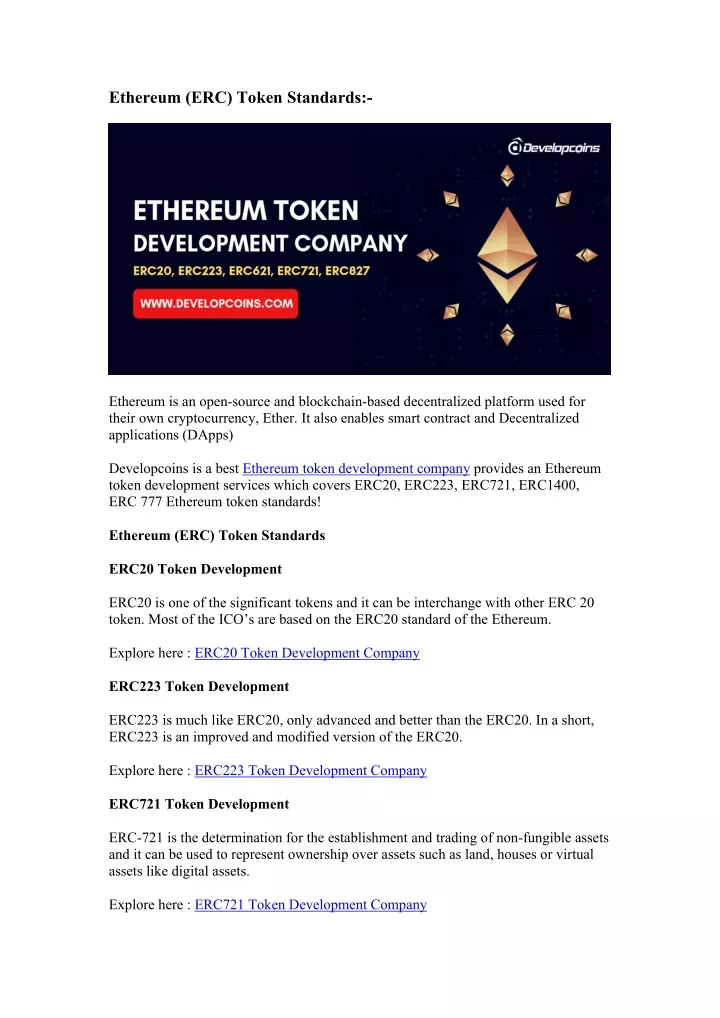 ethereum erc token standards