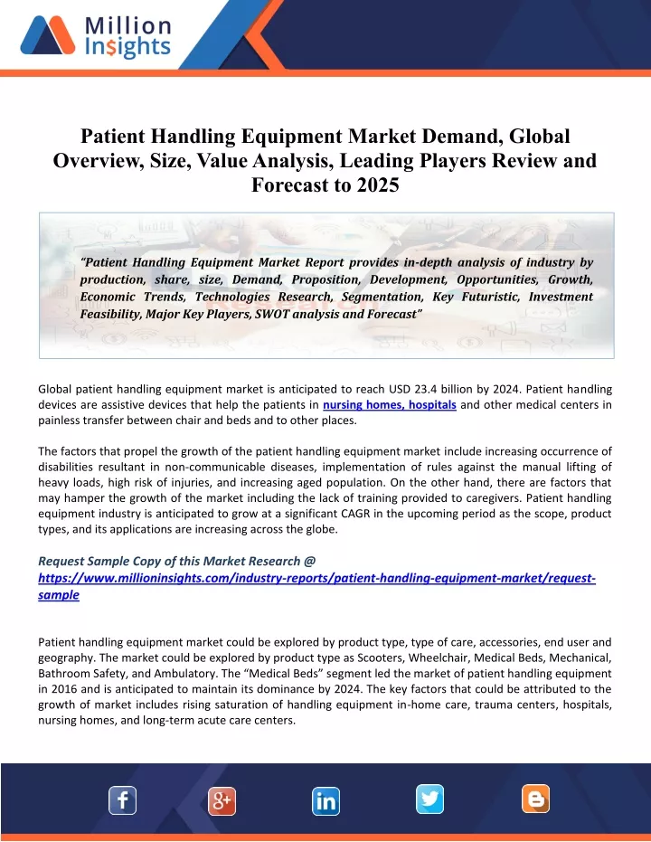patient handling equipment market demand global