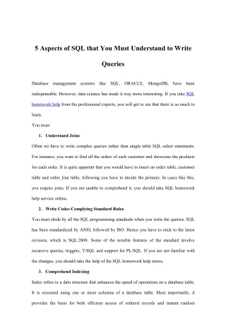 5 aspects of sql that you must understand to write