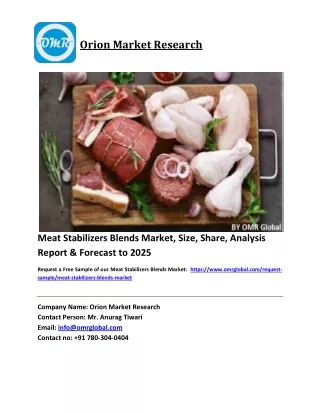 Meat Stabilizers Blends Market Size, Industry Trends, Share and Forecast 2020-2026