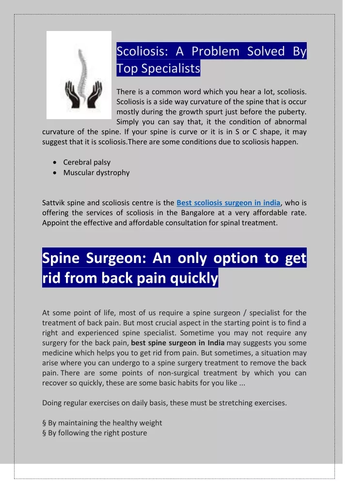 scoliosis a problem solved by top specialists