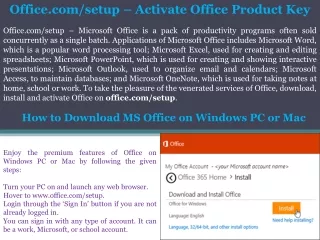 office com setup activate office product key