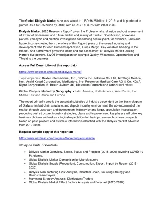 the global dialysis market size was valued