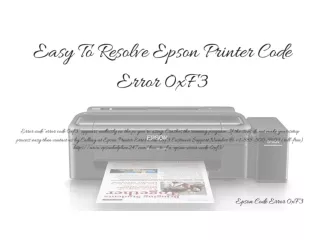 How To Resolve Epson Error Code 0xF3