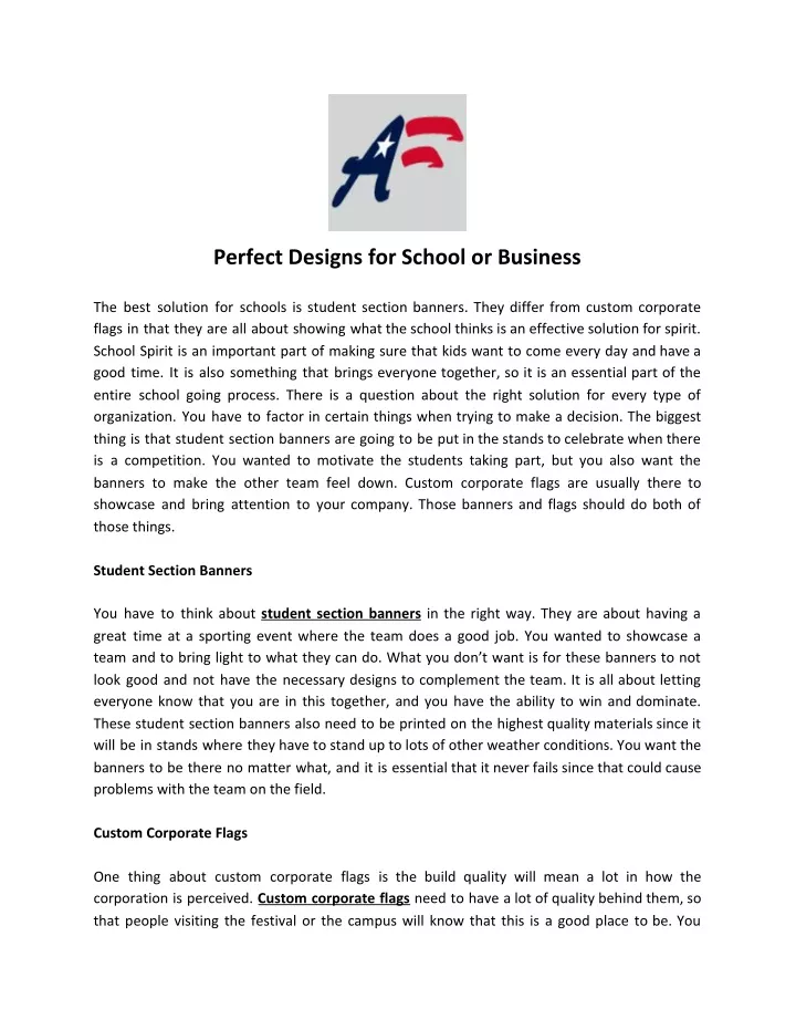 perfect designs for school or business