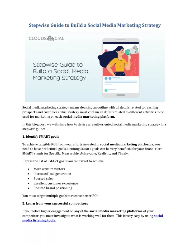 stepwise guide to build a social media marketing