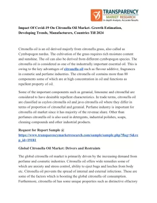 impact of covid 19 on citronella oil market