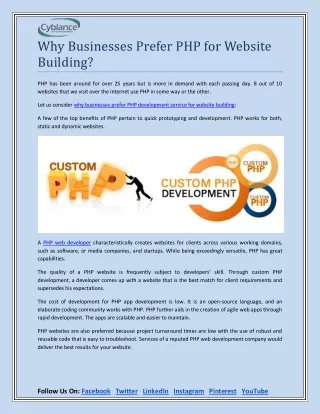 why businesses prefer php for website building