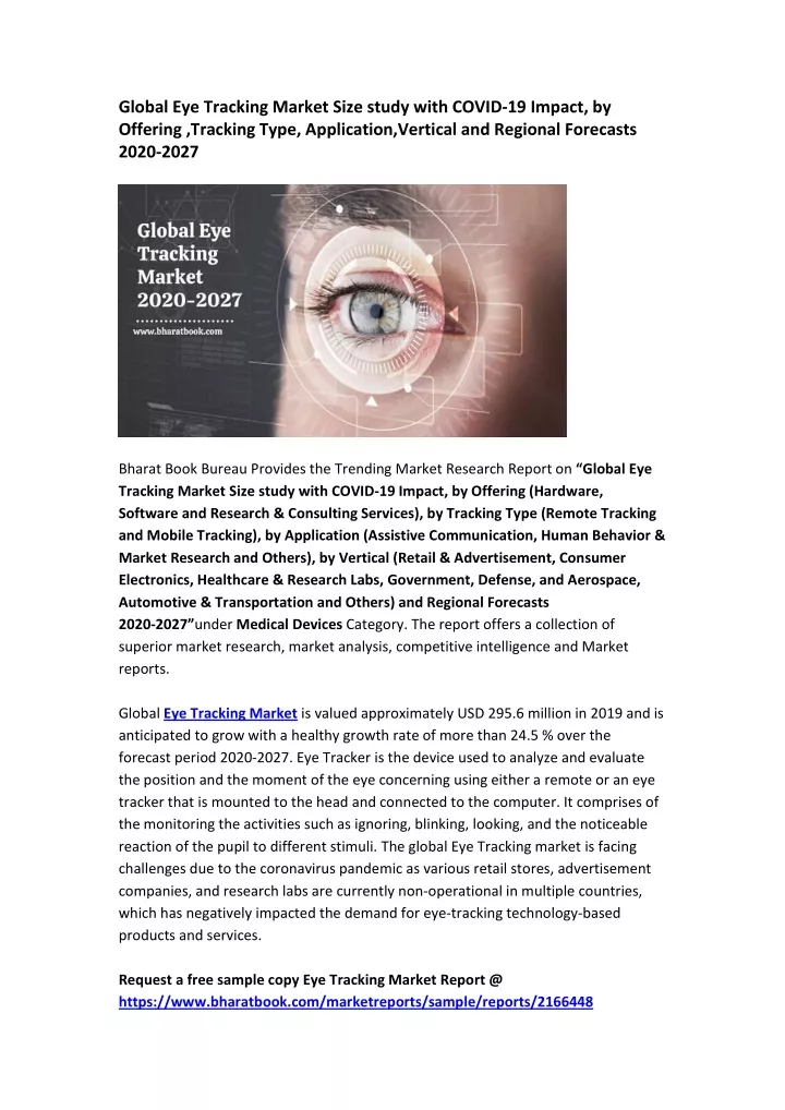 global eye tracking market size study with covid