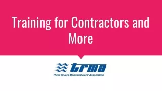 training for contractors and more