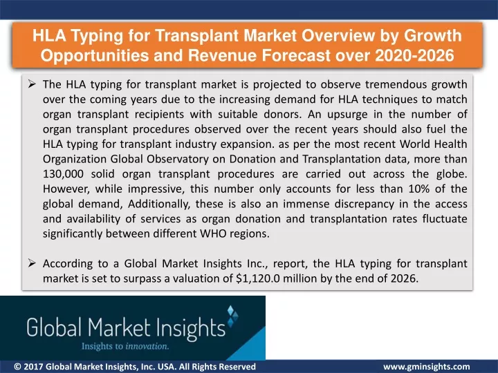 hla typing for transplant market overview