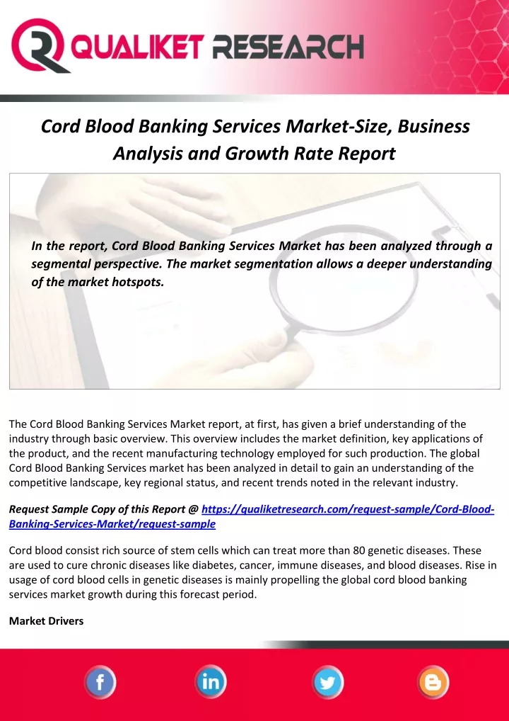 cord blood banking services market size business