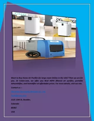 want to buy home air purifier for large room