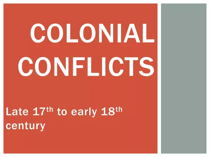 colonial conflicts