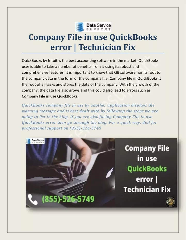 company file in use quickbooks error technician