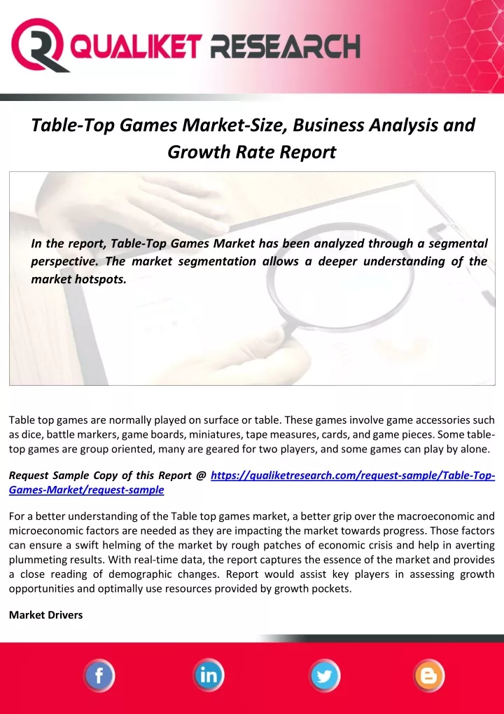 table top games market size business analysis
