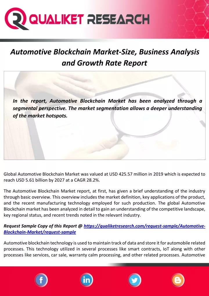 automotive blockchain market size business
