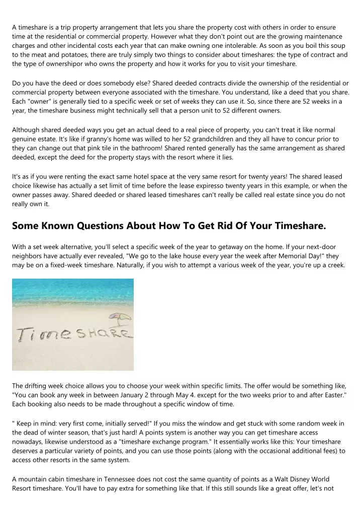 a timeshare is a trip property arrangement that