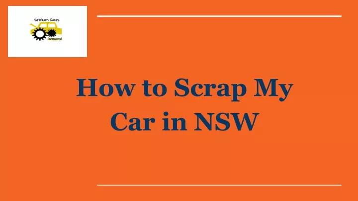 how to scrap my car in nsw