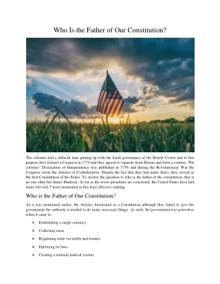 who is the father of our constitution