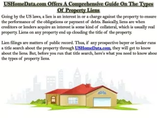 USHomeData.com Offers A Comprehensive Guide On The Types Of Property Liens