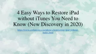 4 Easy Ways to Restore iPad without iTunes [Effective]