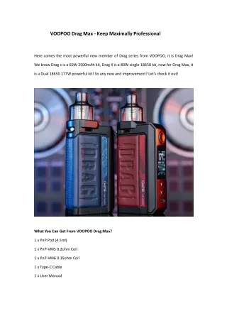 voopoo drag max keep maximally professional