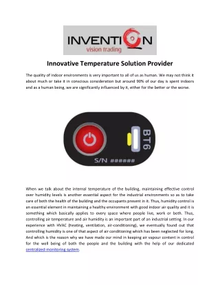 innovative temperature solution provider