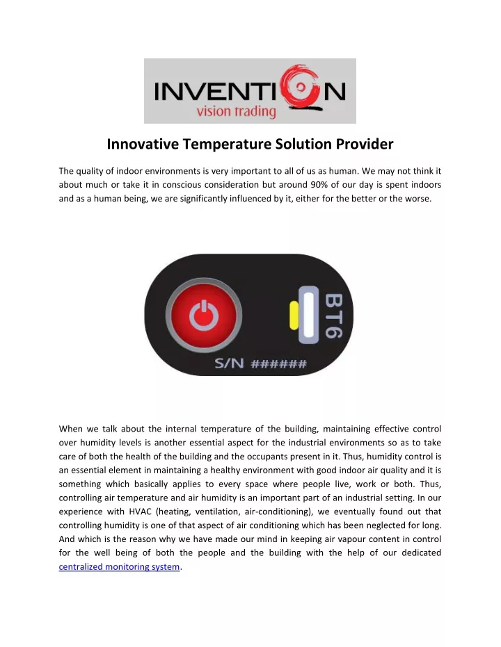 innovative temperature solution provider