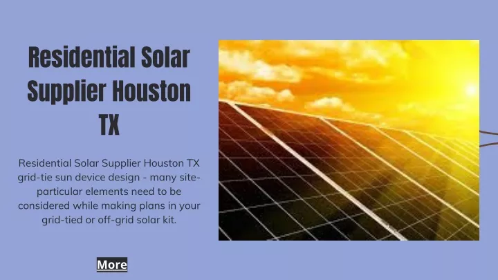 residential solar supplier houston tx