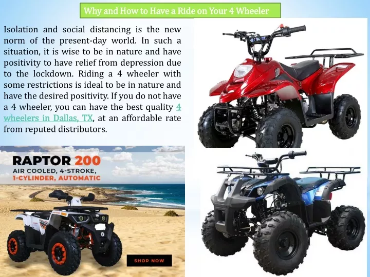why and how to have a ride on your 4 wheeler