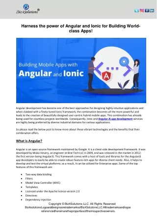 harness the power of angular and ionic