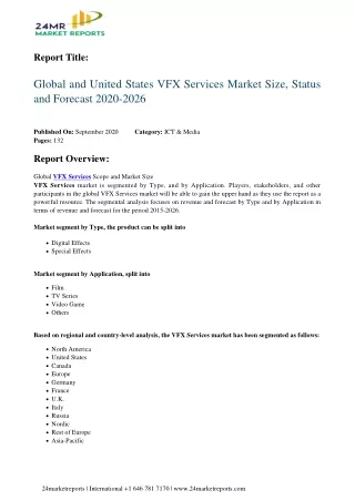 VFX Services Market Size, Status and Forecast 2020-2026