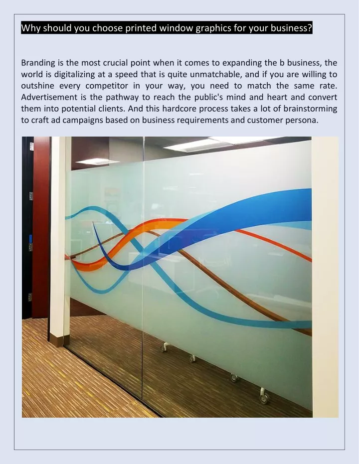 why should you choose printed window graphics