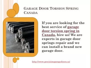 Garage Door Torsion Spring Canada
