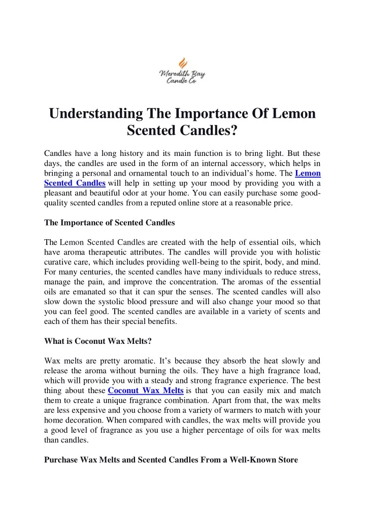 understanding the importance of lemon scented