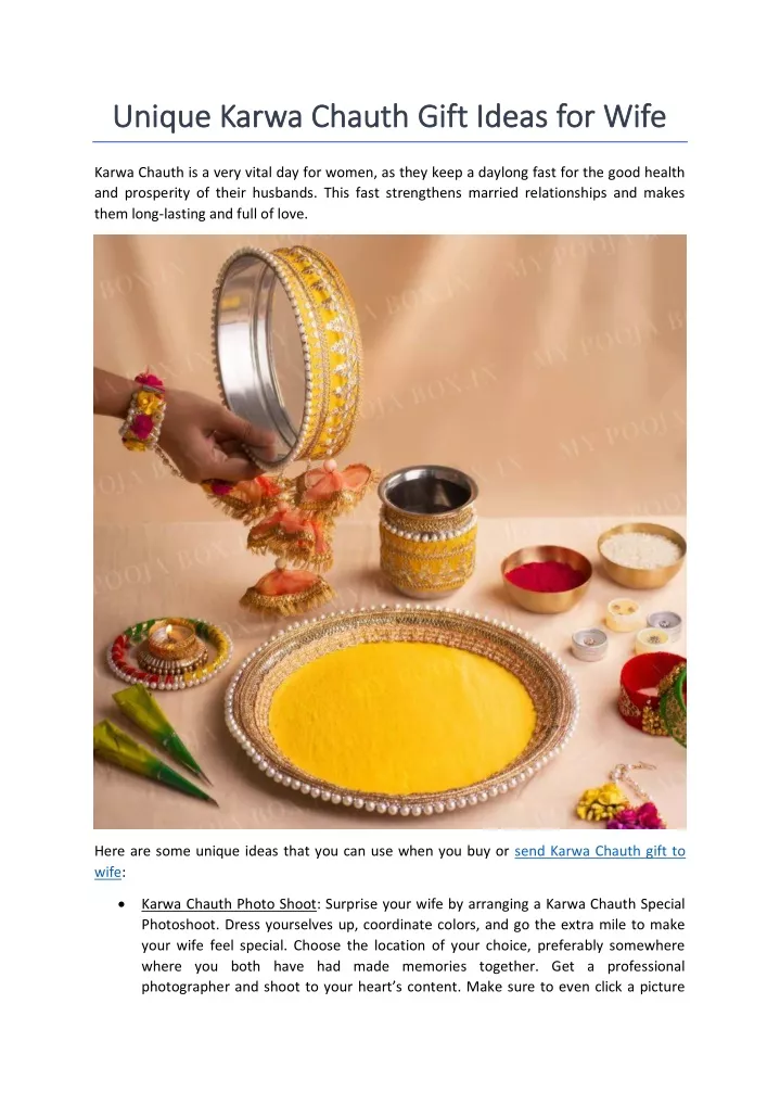 unique karwa chauth gift ideas for wife unique