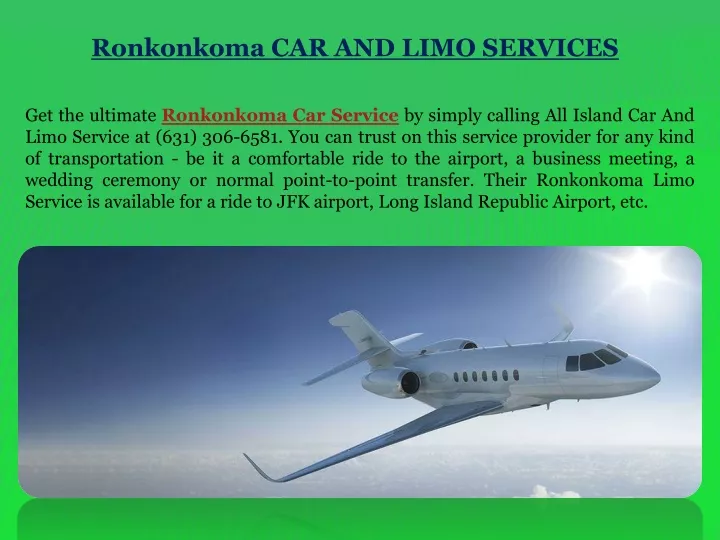ronkonkoma car and limo services