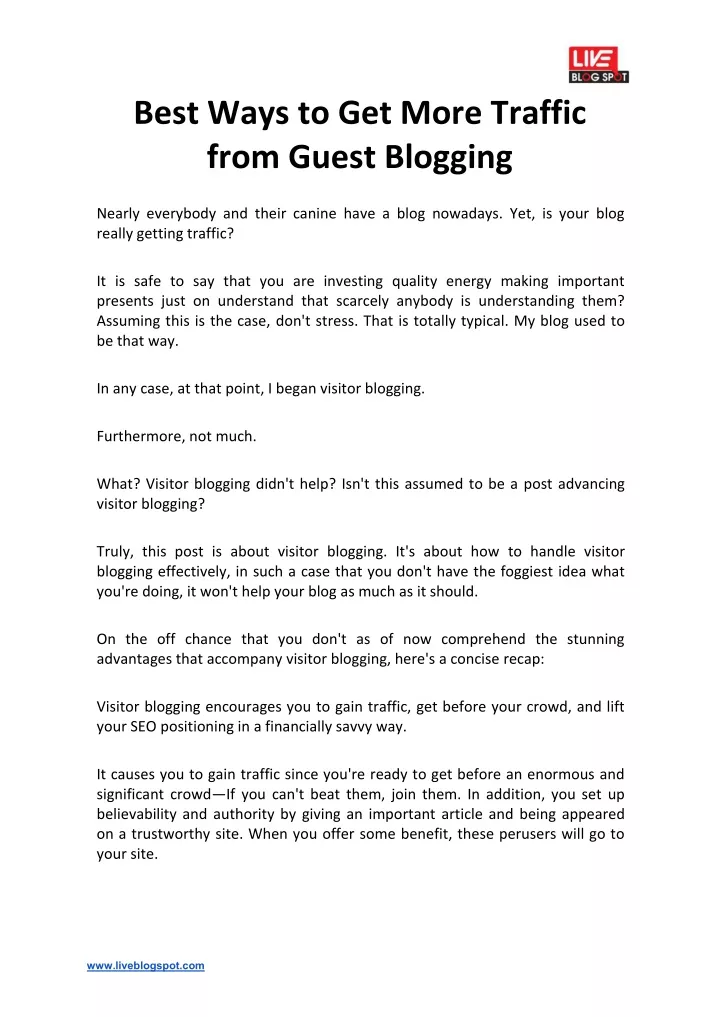 best ways to get more traffic from guest blogging