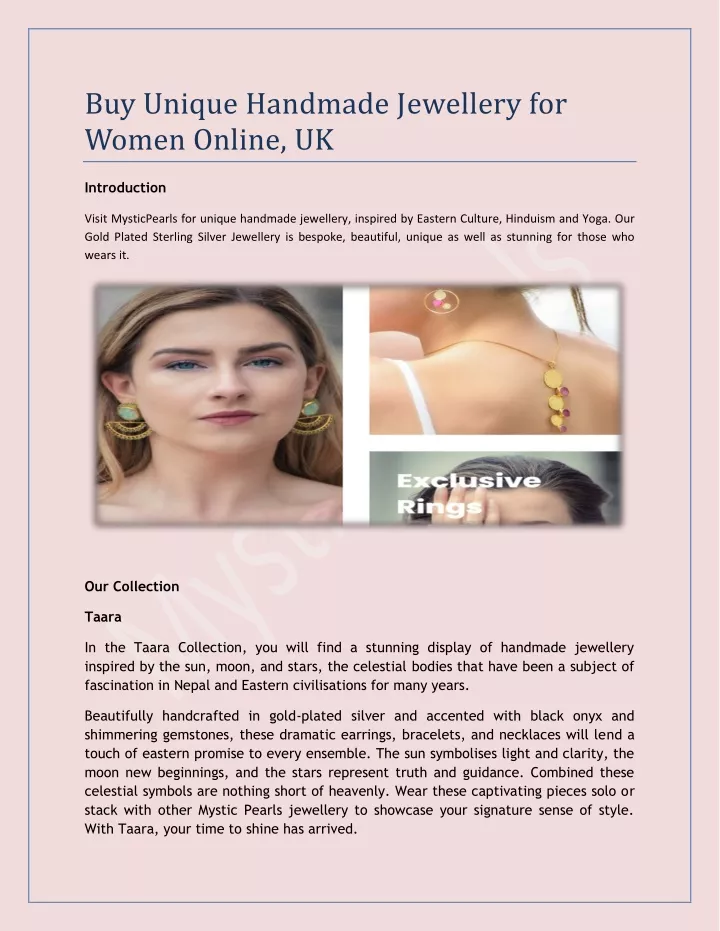 buy unique handmade jewellery for women online uk