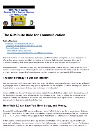 the 6 minute rule for communication